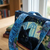 Handcrafted Bag | The Black Cat and the Books