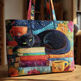Handcrafted Bag | The Black Cat and the Books