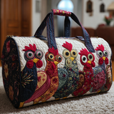 Quilted Travel Bag - Country Chickens II