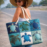 Handcrafted Beach Bag | Blue Turtle
