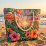 Handcrafted Beach Bag | Tropical Sunrise