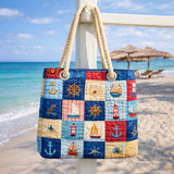 Handcrafted Beach Bag | Marine Patchwork