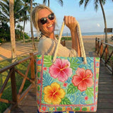 Handcrafted Beach Bag | Tropical Bloom